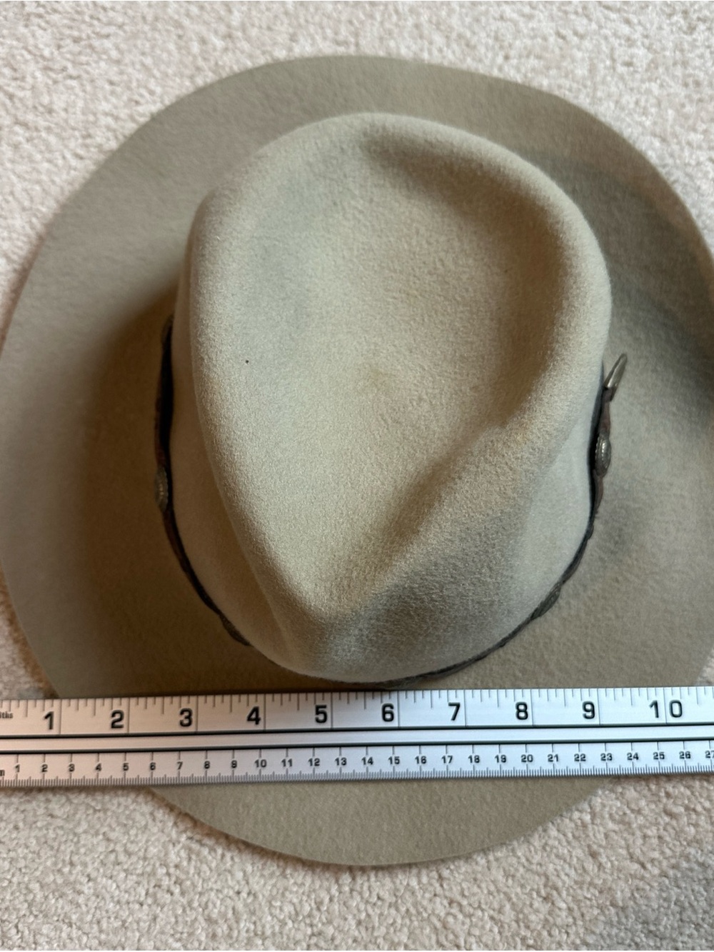Outback Trading 2X Felt Cowboy Hat with Decorative Band - Light Taupe - Picture 14 of 16